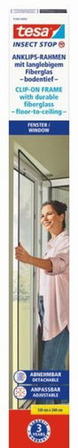 TESA Clip-on frame with mosquito net for window, anthracite - Insect Screen - Main image