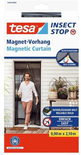 TESA Magnetic door net for insect protection, anthracite - Insect Screen - Main image
