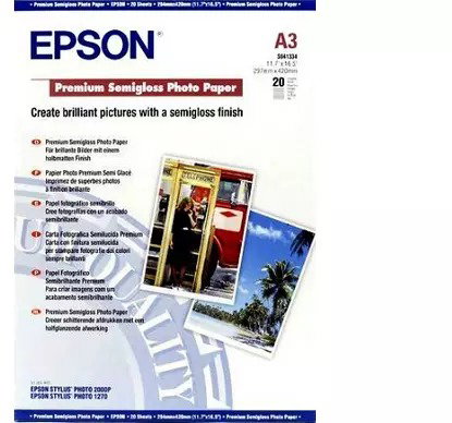 Epson Premium Semigloss Photo Paper - DIN A3+ - 250g/m2 - 20 lap