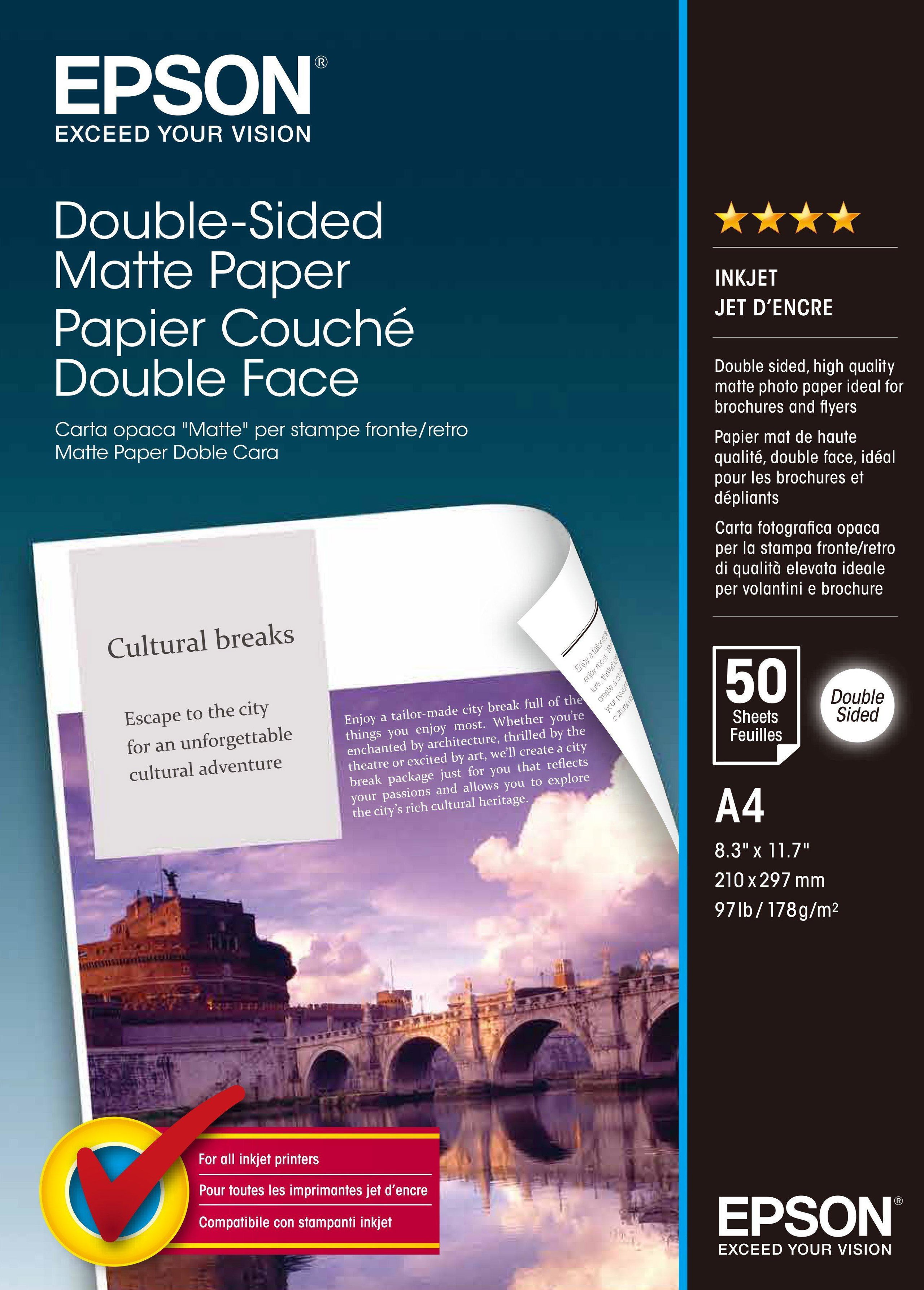 Epson Double-Sided Matte Paper - A4 - 50 lap