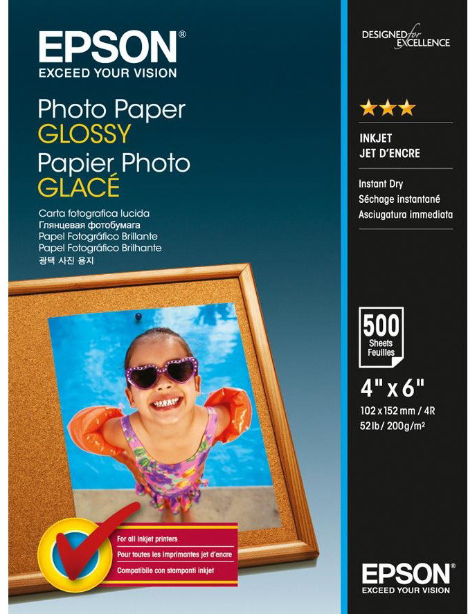 Epson Photo Paper Glossy - 10x15cm - 200g/m2 - 500 lap