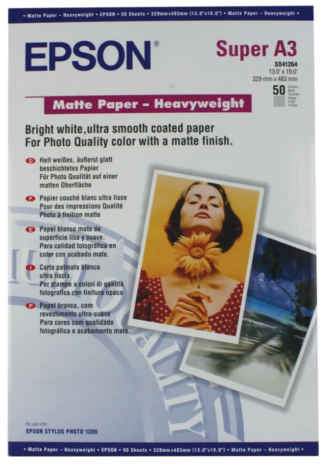 Epson Matte Paper Heavy Weight - DIN A3+ - 167g/m2 - 50 lap