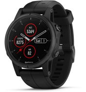 Garmin Fenix 5S Plus Sapphire Black Optic Black Band - Smart hodinky