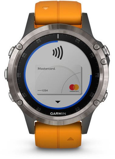 Garmin Fenix 5 Plus Sapphire Titanium Optic Solar Flare Orange Band Smart Watch alza.sk