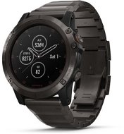 Garmin Fenix 5X Plus Sapphure Carbon Grey DLC Titanium DLC Titanium Band - Smart Watch