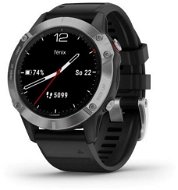 Garmin Fenix 6 Glass, Silver/Black Band - Smart Watch