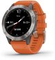 Garmin Fenix 6 Sapphire, Titanium/Orange Band (MAP/Music) - Smart hodinky