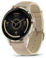 Garmin Venu 3S Cream Gold/French Gray Leather Band - Smart hodinky