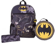 DC Comics Batman: Logo batoh s boxem na svačinu, penálem a přívěskem - School Set