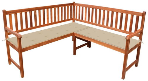 Zahradní rohová lavice s poduškami 150 cm masivní akácie, 3063798 - Zahradní lavice - Main image