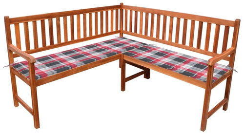 Zahradní rohová lavice s poduškami 150 cm masivní akácie, 3063808 - Zahradní lavice - Main image