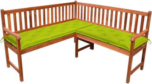 Zahradní rohová lavice s poduškami 150 cm masivní akácie, 3063821 - Zahradní lavice - Main image