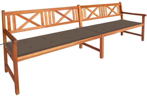 Zahradní lavice s poduškami 240 cm masivní akáciové dřevo, 3063830 - Zahradní lavice - Main image
