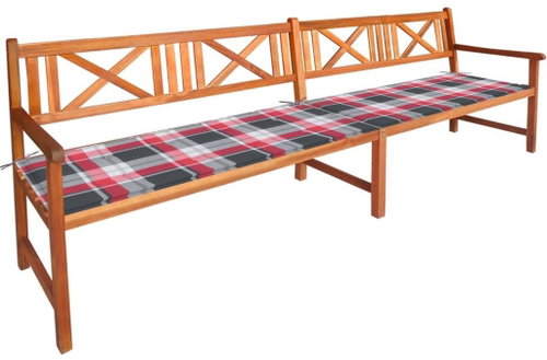Zahradní lavice s poduškami 240 cm masivní akáciové dřevo, 3063835 - Zahradní lavice - Main image