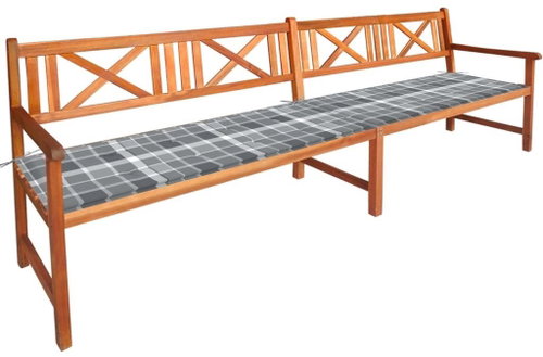Zahradní lavice s poduškami 240 cm masivní akáciové dřevo, 3063836 - Zahradní lavice - Main image