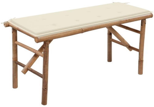 Skládací zahradní lavice s poduškou 118 cm bambus, 3063851 - Zahradní lavice - Main image