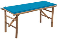 Skládací zahradní lavice s poduškou 118 cm bambus, 3063853 - Zahradní lavice