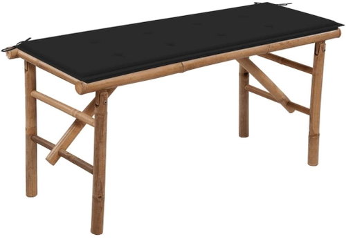 Skládací zahradní lavice s poduškou 118 cm bambus, 3063856 - Zahradní lavice - Main image