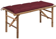 Skládací zahradní lavice s poduškou 118 cm bambus, 3063873 - Zahradní lavice