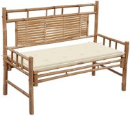 Zahradní lavice s poduškou 120 cm bambus, 3063878 - Zahradní lavice
