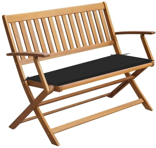 Zahradní lavice s poduškou 120 cm masivní akáciové dřevo, 3064246 - Zahradní lavice - Main image