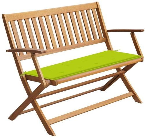 Zahradní lavice s poduškou 120 cm masivní akáciové dřevo, 3064250 - Zahradní lavice - Main image