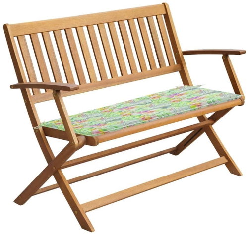 Zahradní lavice s poduškou 120 cm z masivního akáciového dřeva, 3064251 - Zahradní lavice - Main image