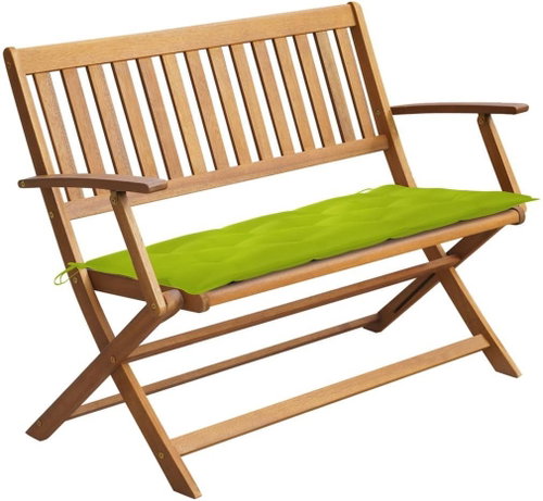 Zahradní lavice s poduškou 120 cm masivní akáciové dřevo, 3064265 - Zahradní lavice - Main image