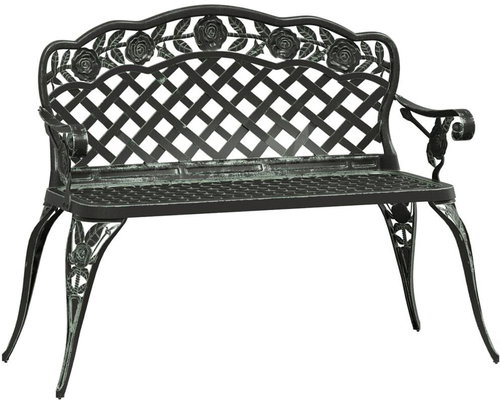 Zahradní lavice 108 cm litý hliník zelená, 317741 - Zahradní lavice - Main image