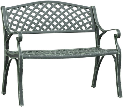 Zahradní lavice 102 cm litý hliník zelená, 317745 - Zahradní lavice - Main image
