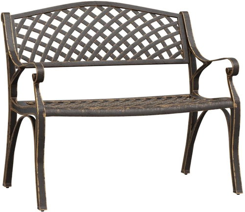 Zahradní lavice 102 cm litý hliník bronzová, 317747 - Zahradní lavice - Main image