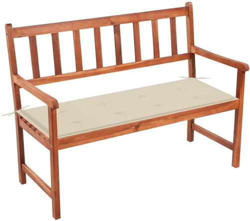 Zahradní lavice s poduškou 120 cm masivní akáciové dřevo, 3063770 - Zahradní lavice - Main image