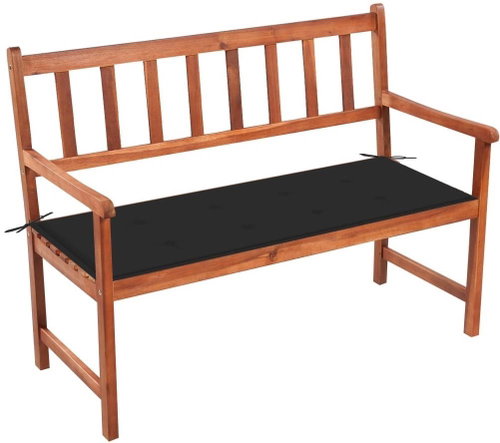 Zahradní lavice s poduškou 120 cm masivní akáciové dřevo, 3063775 - Zahradní lavice - Main image