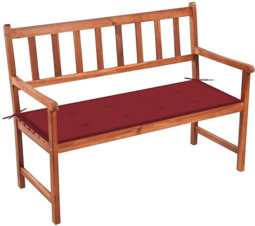 Zahradní lavice s poduškou 120 cm masivní akáciové dřevo, 3063777 - Zahradní lavice - Main image