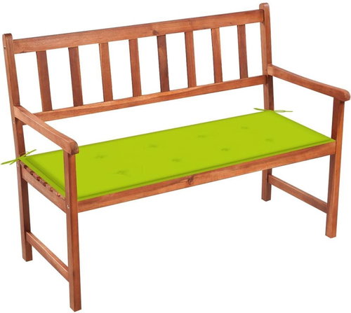 Zahradní lavice s poduškou 120 cm masivní akáciové dřevo, 3063779 - Zahradní lavice - Main image