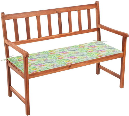 Zahradní lavice s poduškou 120 cm masivní akáciové dřevo, 3063780 - Zahradní lavice - Main image