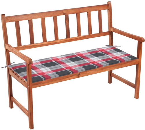 Zahradní lavice s poduškou 120 cm masivní akáciové dřevo, 3063781 - Zahradní lavice - Main image
