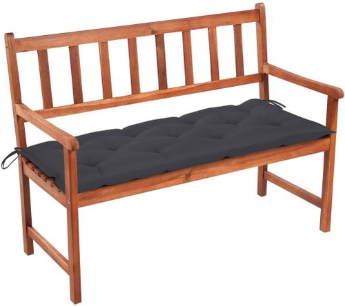 Zahradní lavice s poduškou 120 cm masivní akáciové dřevo, 3063783 - Zahradní lavice - Main image