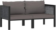 2místná pohovka s poduškami antracitová polyratan, 49399 - Zahradní pohovka