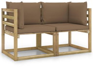 2místná rohová zahradní pohovka + podušky impregnovaná borovice, 3065174 - Zahradní pohovka