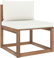 Zahradní středová pohovka z palet s krémovými poduškami, 3067250 - Zahradní pohovka