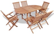 7-piece garden dining set solid teak wood, 44685 - Garden Furniture