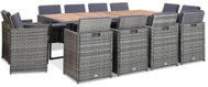13-piece garden dining set with cushions polyrattan anthracite, 46383 - Garden Furniture
