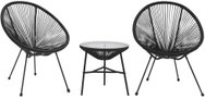 3-piece garden dining set PVC rattan black, 312166 - Garden Furniture