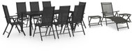 12-piece garden dining set black, 3070647 - Garden Furniture