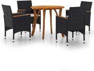 5-piece garden dining set black, 3071740 - Garden Furniture