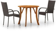3-piece garden dining set brown, 3071748 - Garden Furniture