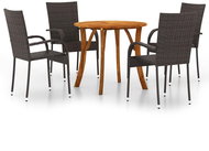5-piece garden dining set brown, 3071751 - Garden Furniture
