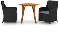 3-piece garden dining set black, 3071778 - Garden Furniture