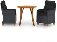 3-piece garden dining set dark grey, 3071798 - Garden Furniture